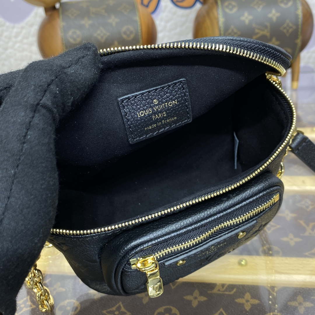 LV M46917 Louis Vuitton Mini Bumbag Monogram Empreinte Black - Default Title - View 8