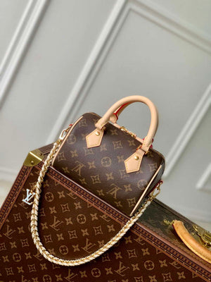 LV M46970 Louis Vuitton SPEEDY 18 LV&I Monogram Dune Coated Canvas Bag Bronw - Default Title - View 3