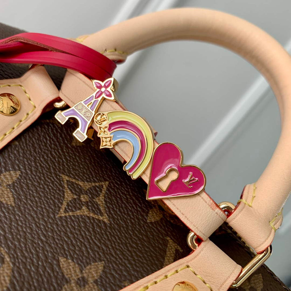 LV M46970 Louis Vuitton SPEEDY 18 LV&I Monogram Dune Coated Canvas Bag Bronw