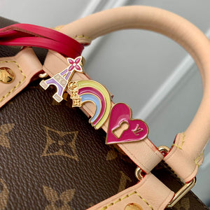 LV M46970 Louis Vuitton SPEEDY 18 LV&I Monogram Dune Coated Canvas Bag Bronw - Default Title - View 6