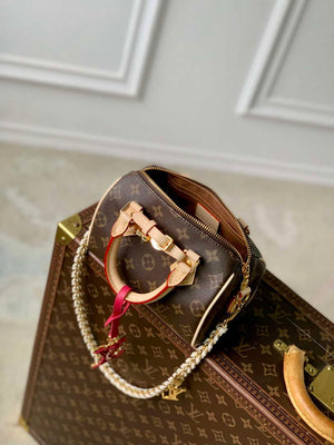 LV M46970 Louis Vuitton SPEEDY 18 LV&I Monogram Dune Coated Canvas Bag Bronw - Default Title - View 9
