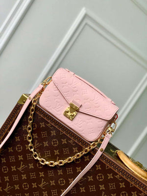 LV M47045 Louis Vuitton Pochette M¨¦tis East West Handbag Opal Pink - Default Title - View 1