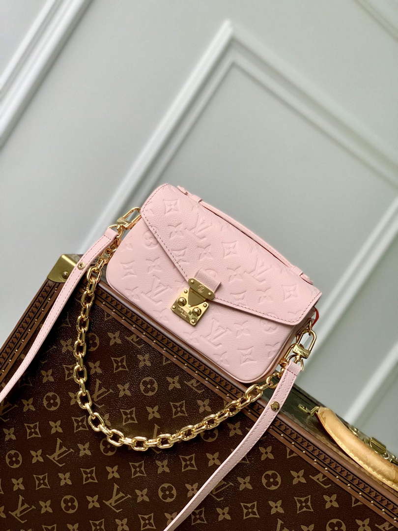 LV M47045 Louis Vuitton Pochette M¨¦tis East West Handbag Opal Pink