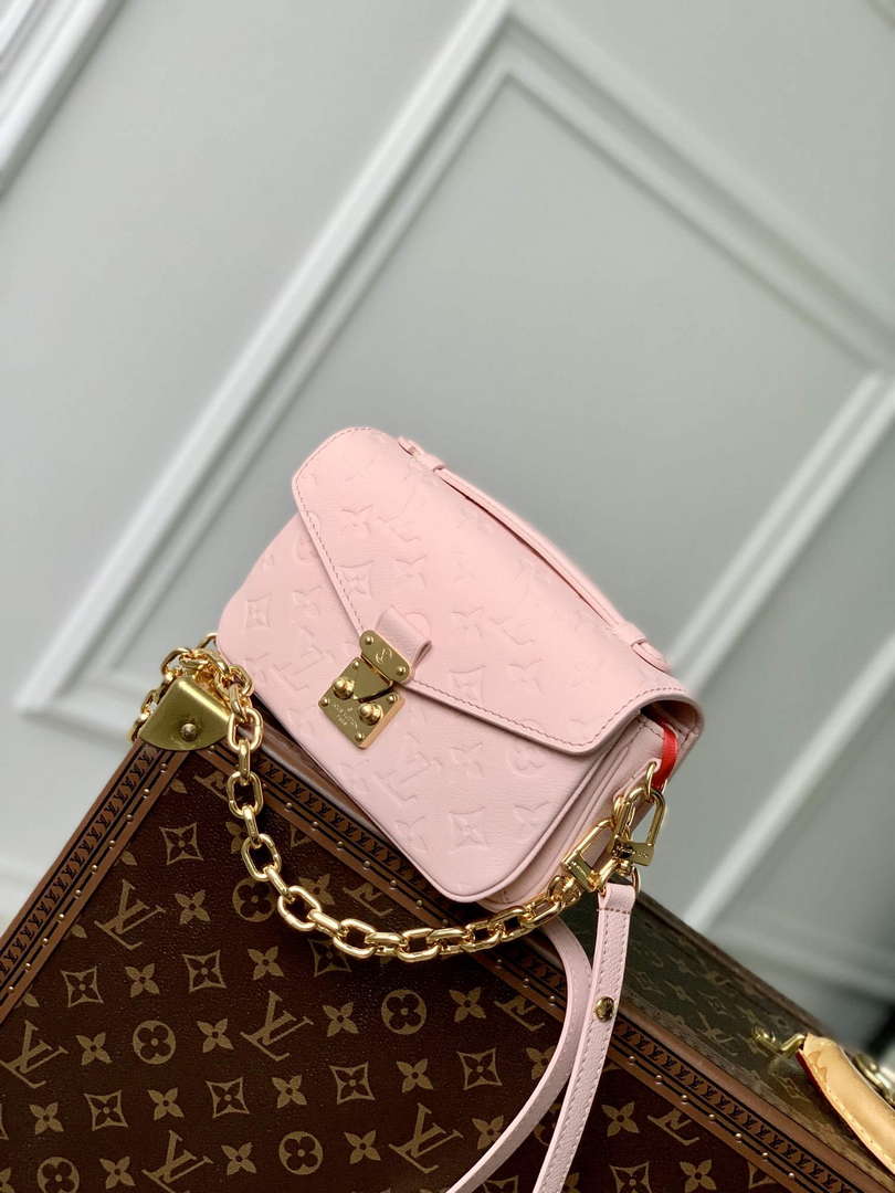 LV M47045 Louis Vuitton Pochette M¨¦tis East West Handbag Opal Pink