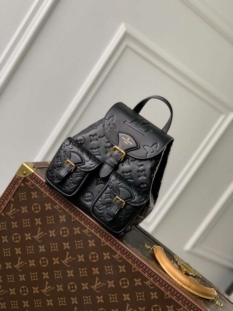 LV M47072 Louis Vuitton Playful Backup Backpack Bag Black - Default Title - View 1