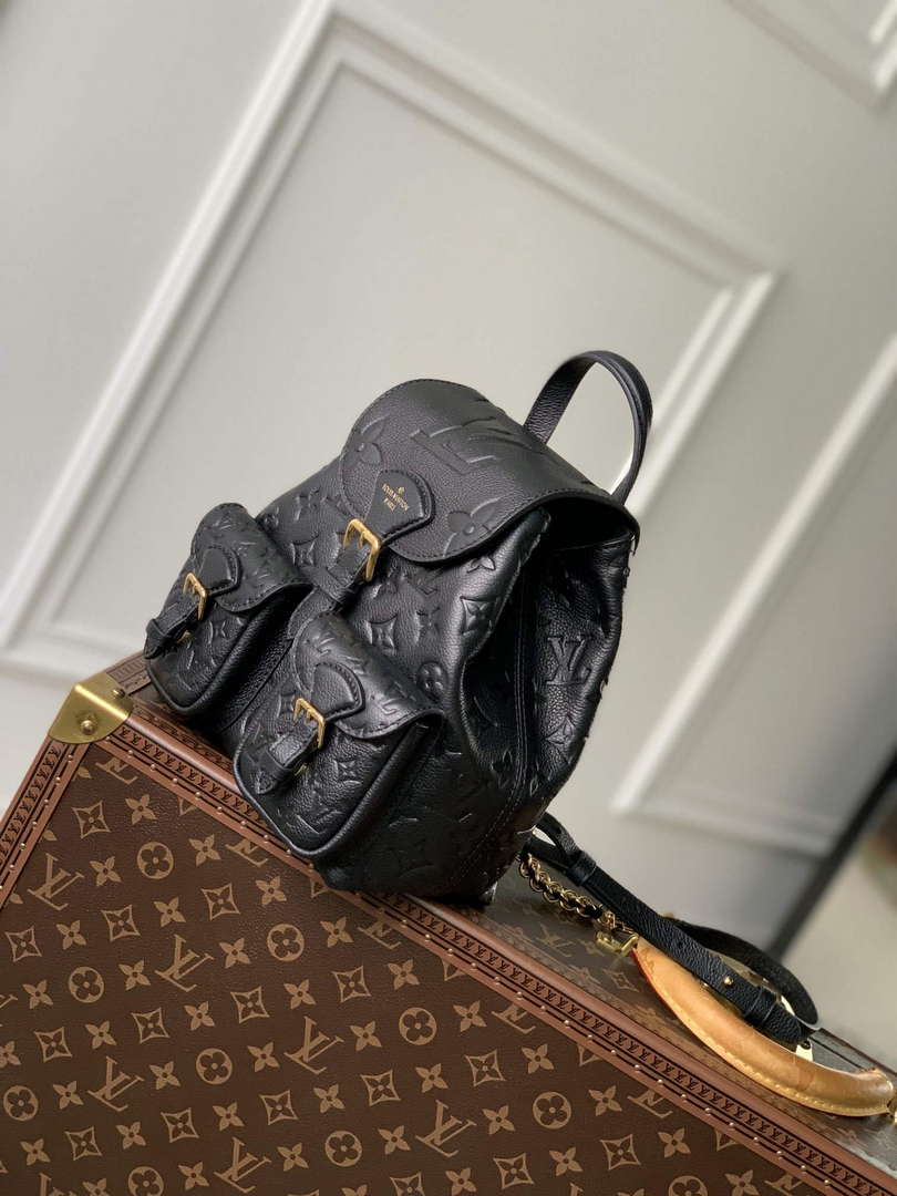 LV M47072 Louis Vuitton Playful Backup Backpack Bag Black