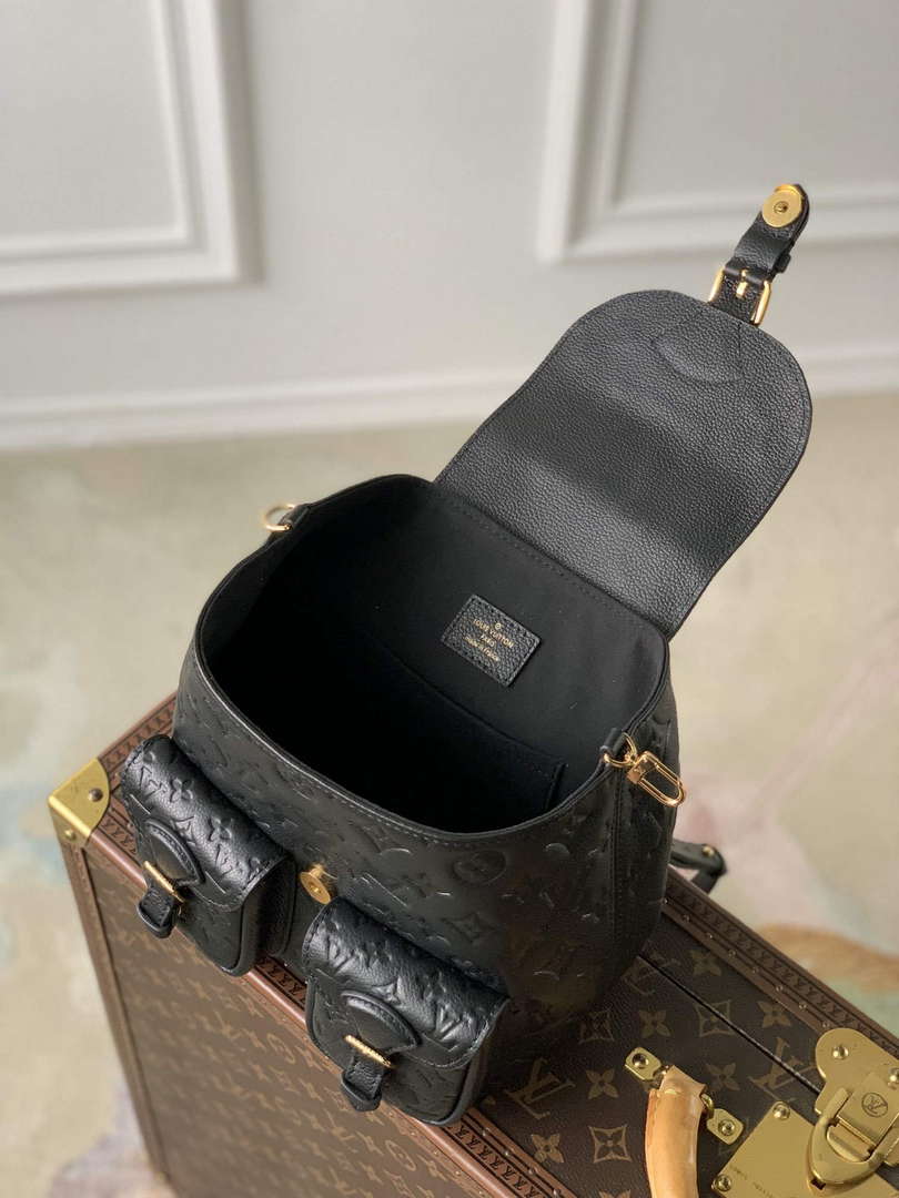 LV M47072 Louis Vuitton Playful Backup Backpack Bag Black
