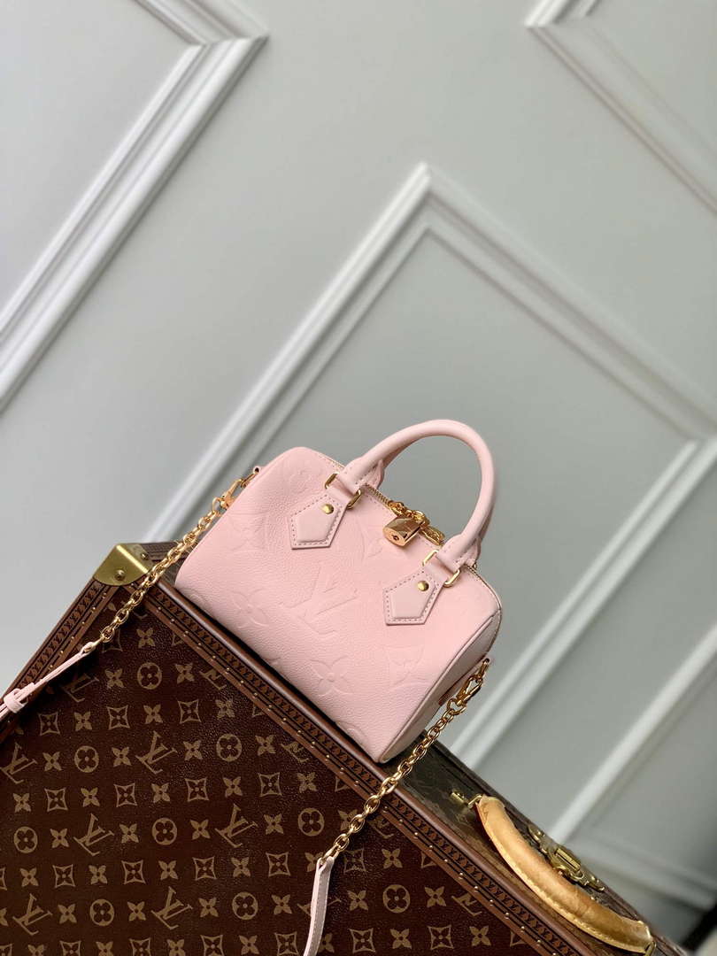 LV M47136 Louis Vuitton Speedy Bandouliere 20 Handbag Opal Pink - Default Title - View 1
