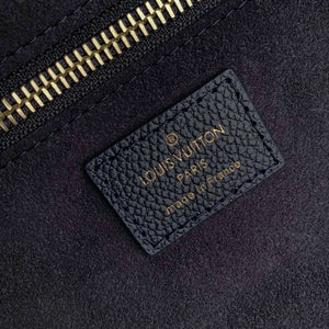 LV M47143 Louis Vuitton Neverfull MM Bag Monogram Empreinte Leather Navy Blue - Default Title - View 8