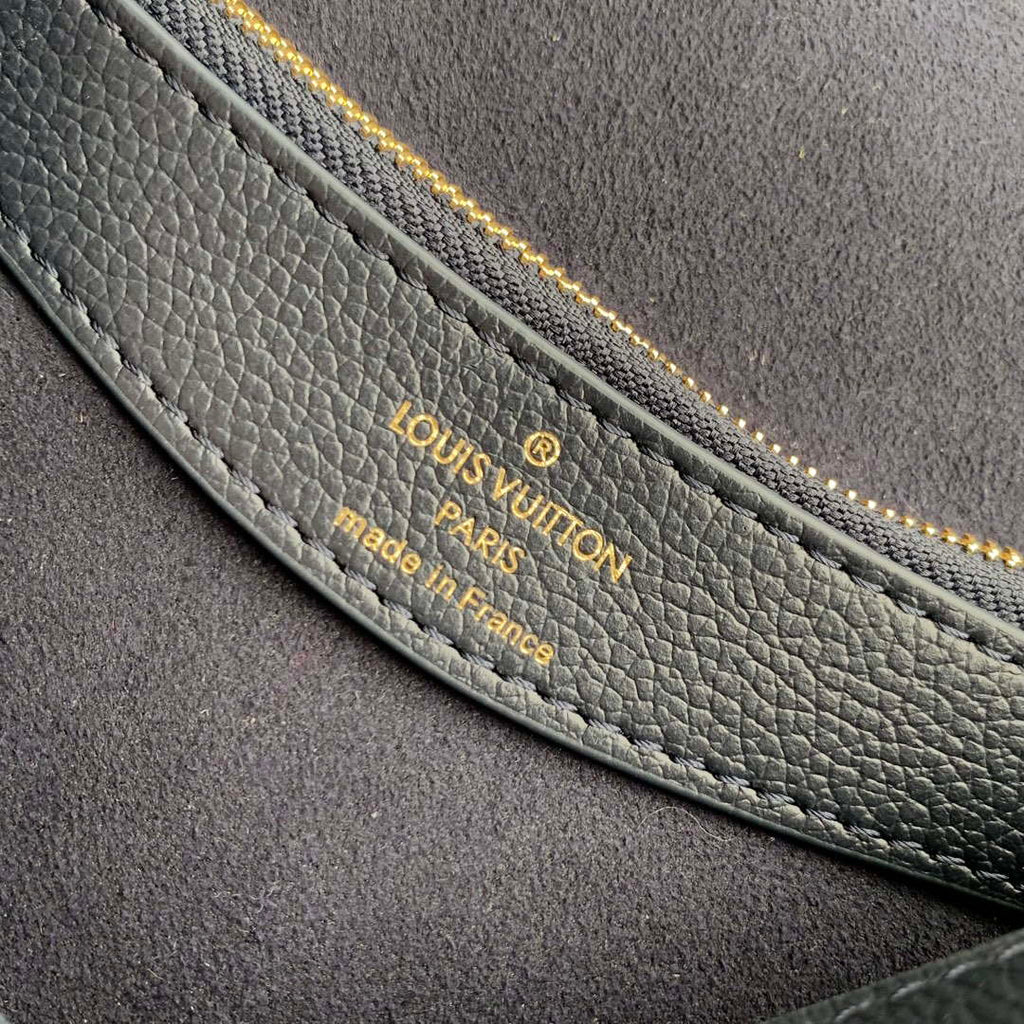 LV M47161 Louis Vuitton Diane Monogram Empreinte Leather Black with Camel