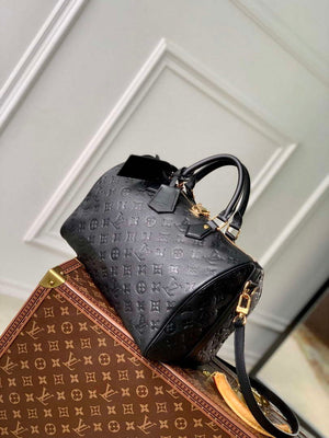 LV M47186 Louis Vuitton Speedy Soft 30 Handbag Black - Default Title - View 2