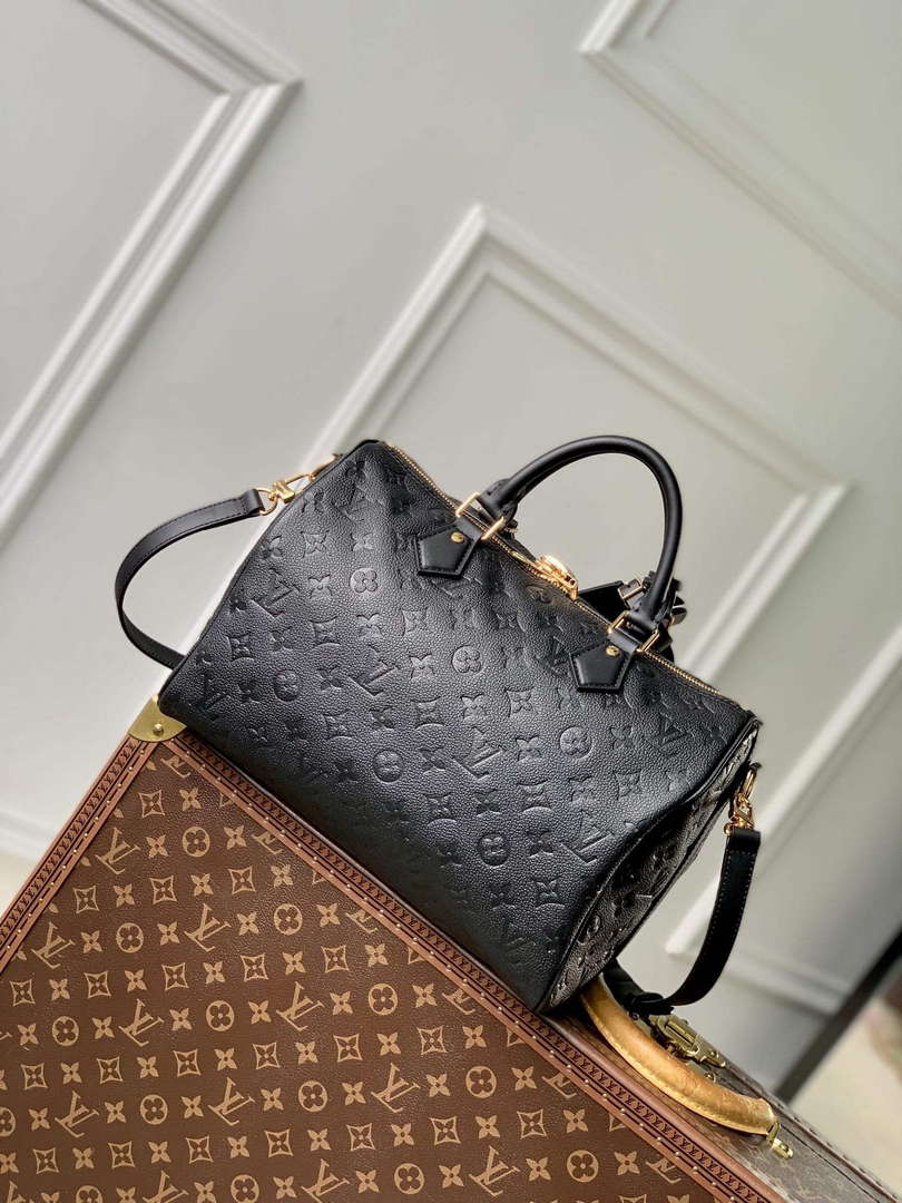 LV M47186 Louis Vuitton Speedy Soft 30 Handbag Black - Default Title - View 3