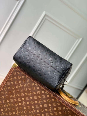 LV M47186 Louis Vuitton Speedy Soft 30 Handbag Black - Default Title - View 4