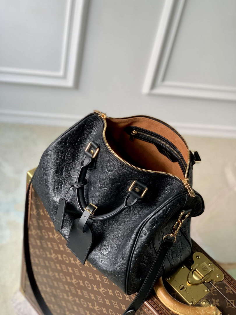 LV M47186 Louis Vuitton Speedy Soft 30 Handbag Black