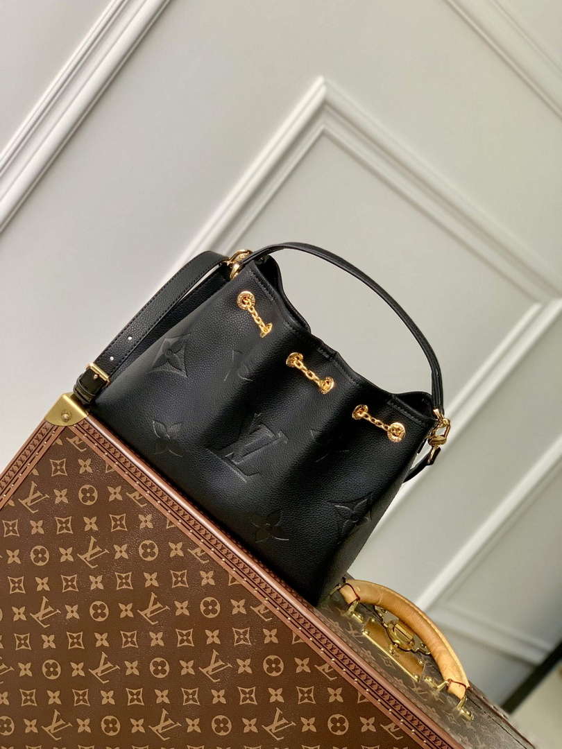 LV M47209 Louis Vuitton LV Bundle Bag Monogram Empreinte Leather Black - Default Title - View 1