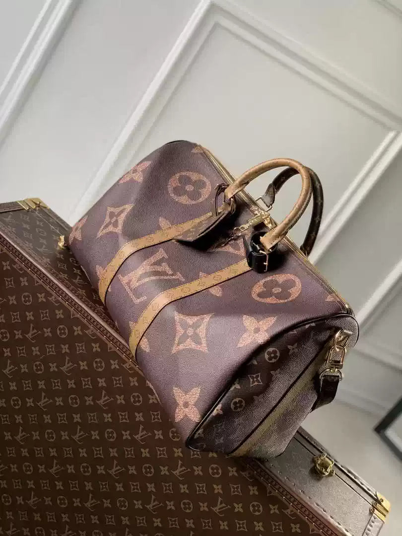 LV M47211 Louis Vuitton Keepall Bandouliere  Travel Bag Monogram Giant and Monogram Reverse