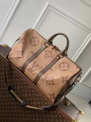 LV M47211 Louis Vuitton Keepall Bandouliere  Travel Bag Monogram Giant and Monogram Reverse - Default Title - View 3