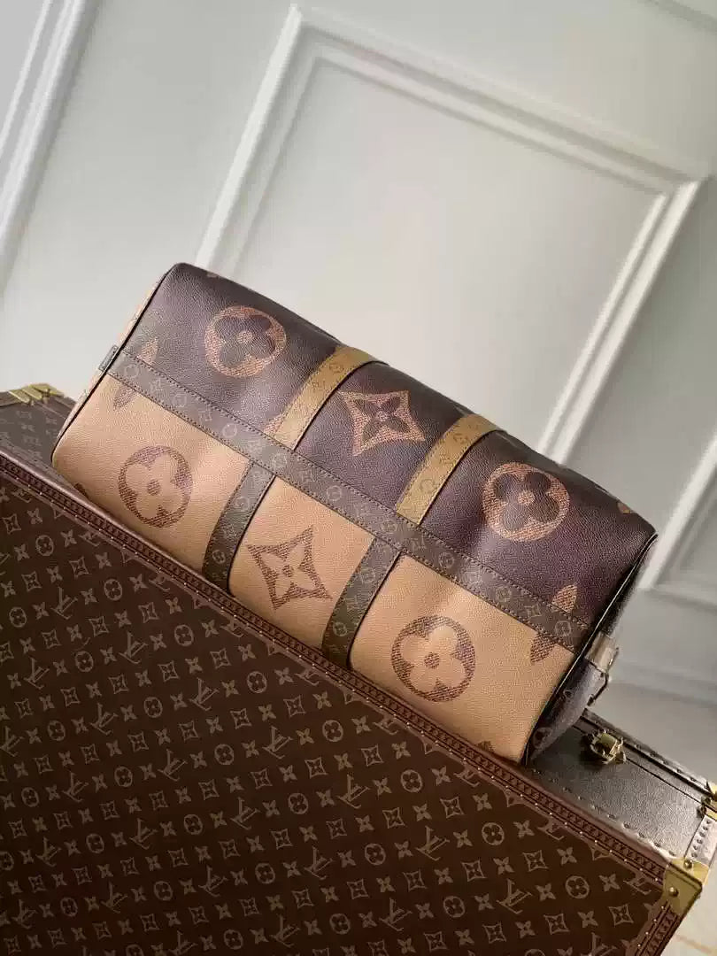 LV M47211 Louis Vuitton Keepall Bandouliere  Travel Bag Monogram Giant and Monogram Reverse