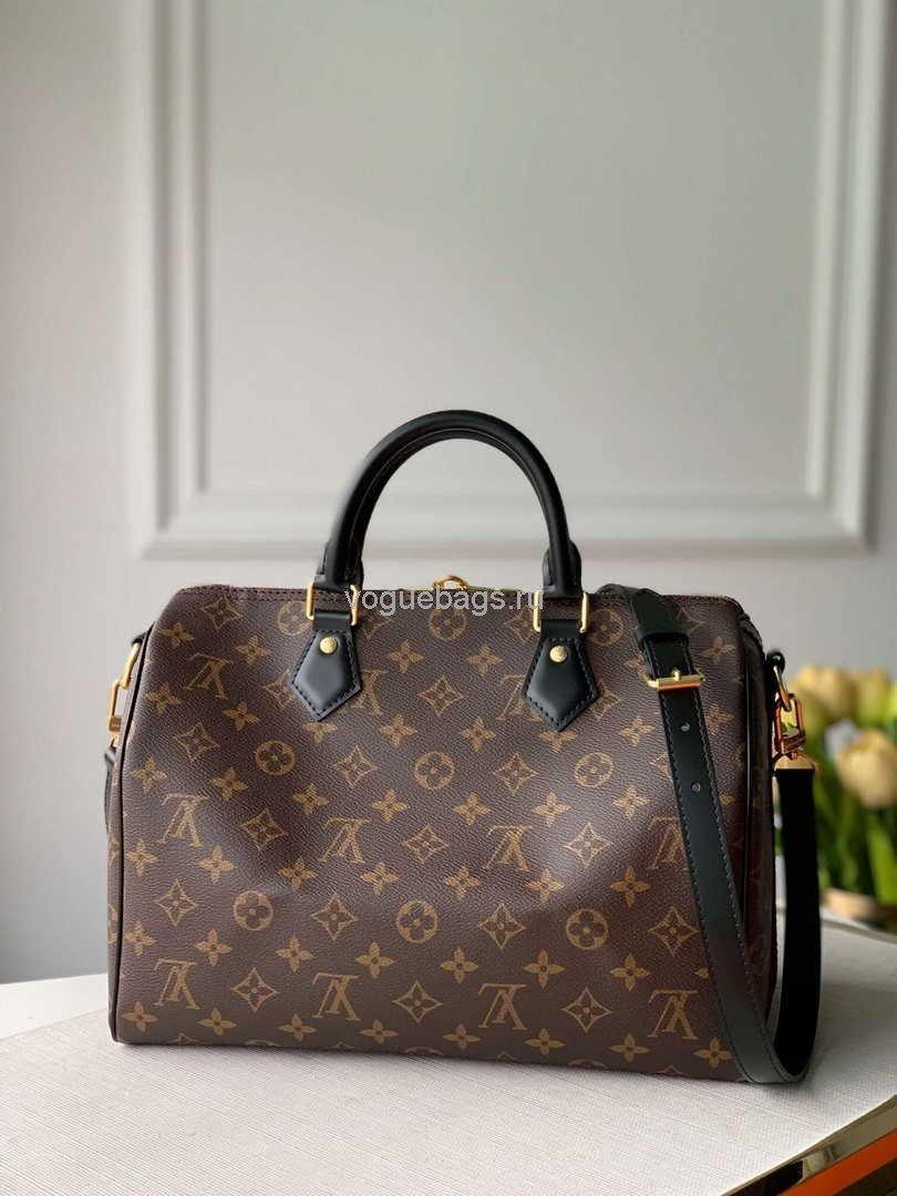 LV M48284 Louis Vuitton Speedy Bandouliere 30 Bag Monogram Canvas M41112 Black - Voguebags