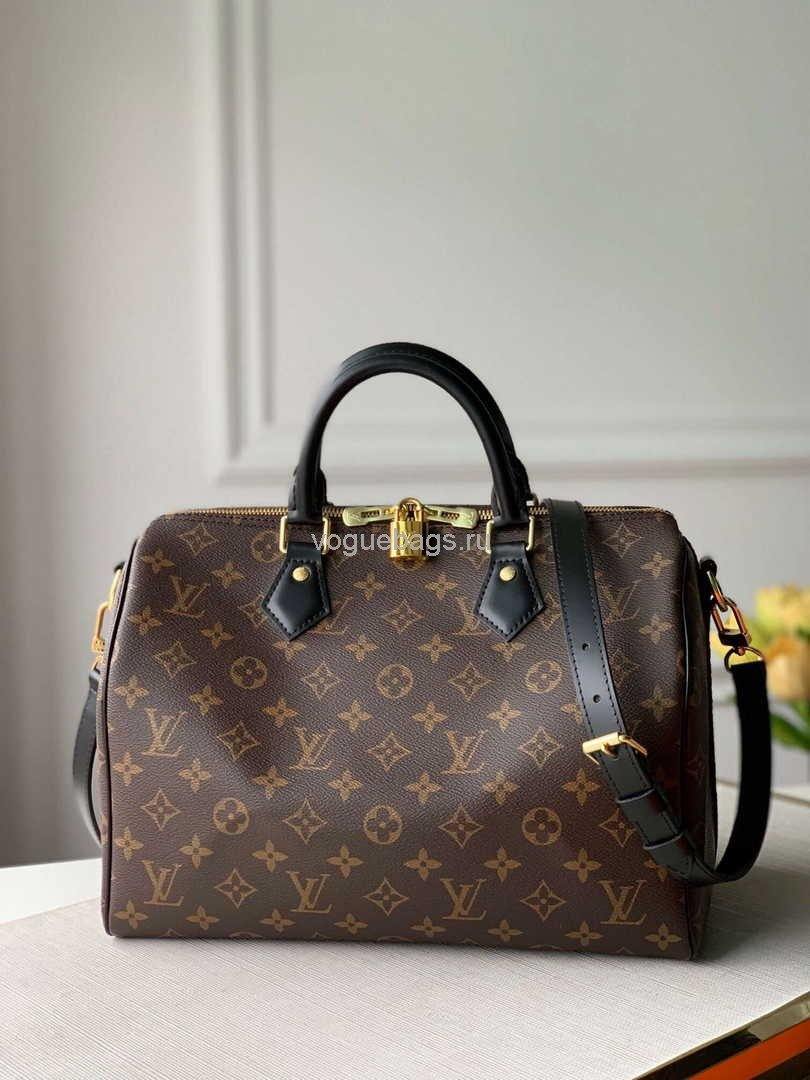 LV M48284 Louis Vuitton Speedy Bandouliere 30 Bag Monogram Canvas M41112 Black - Voguebags