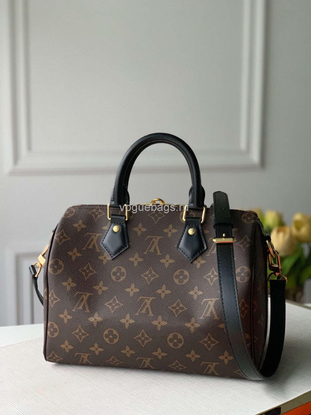 LV M48285 Louis Vuitton Speedy Bandouliere 25 Bag Monogram Canvas M41113 Black - Voguebags