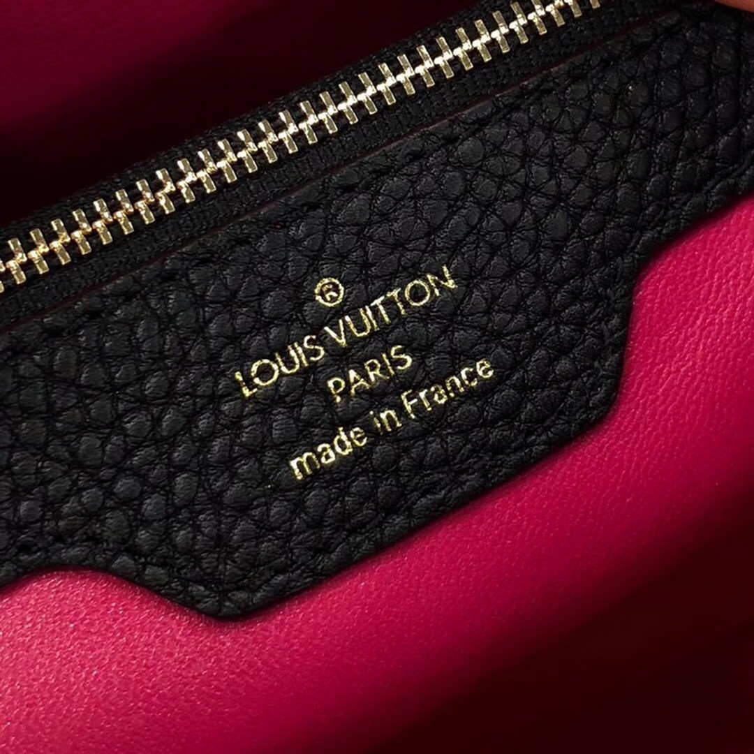 LV M48864 Louis Vuitton MM Capucines Leather Bag M42259 Black
