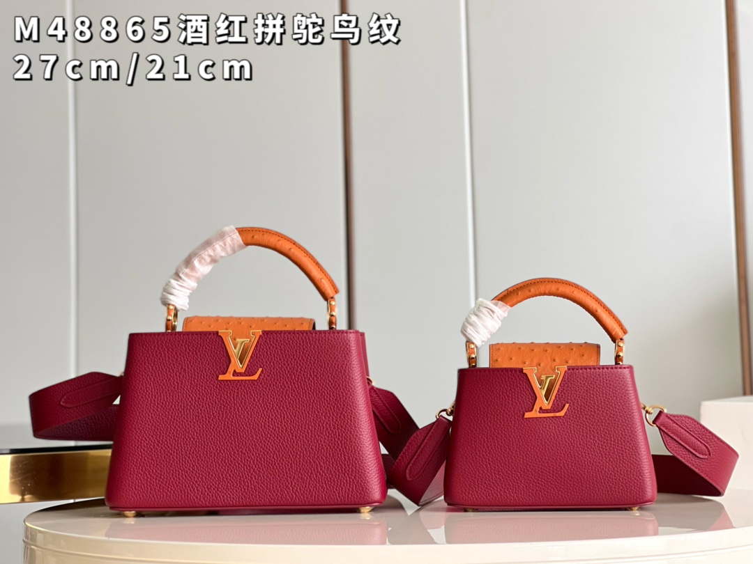 LV M48865 Louis Vuitton Capucines BB Bag Stitched ostrich leather - Default Title - View 2