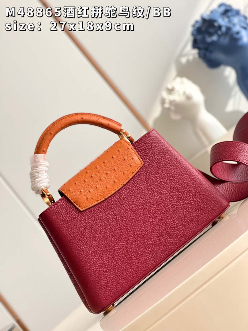 LV M48865 Louis Vuitton Capucines BB Bag Stitched ostrich leather - Default Title - View 10