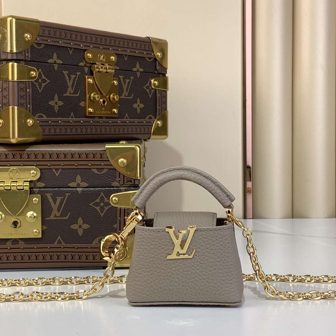 LV M48865 Louis Vuitton Capucines Micro Bag Gray - Default Title - View 1