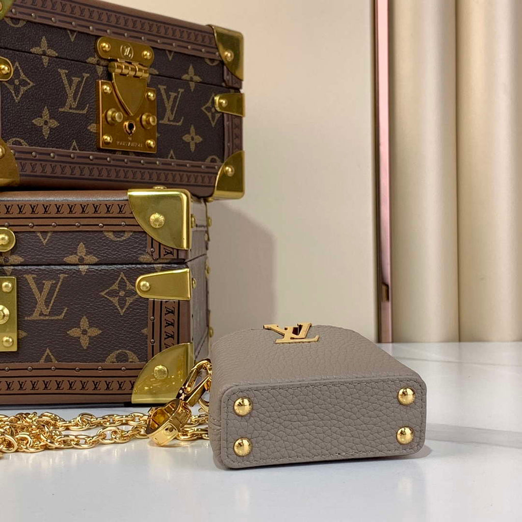 LV M48865 Louis Vuitton Capucines Micro Bag Gray