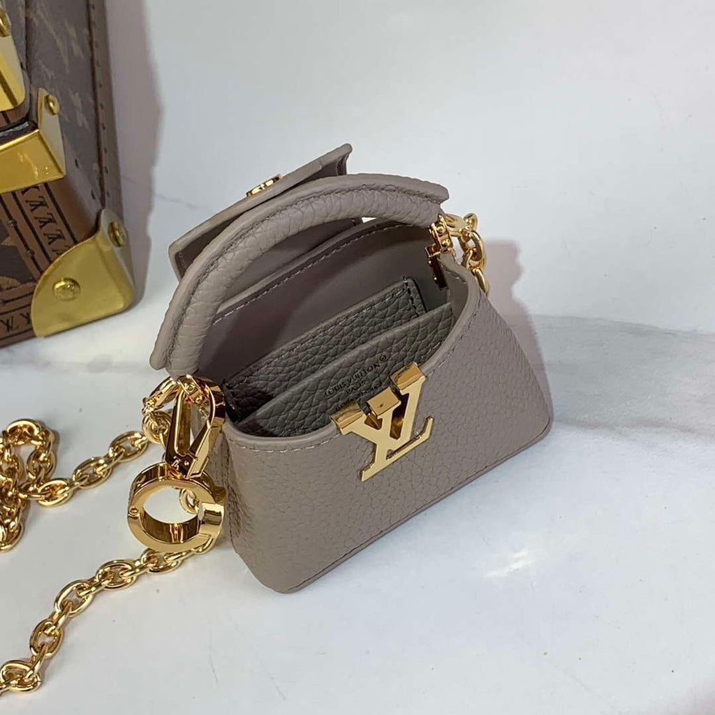 LV M48865 Louis Vuitton Capucines Micro Bag Gray