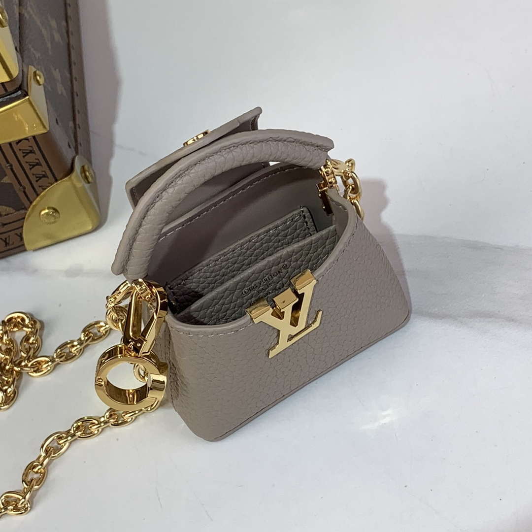 LV M48865 Louis Vuitton Capucines Micro Bag Gray - Default Title - View 9
