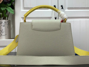 LV M48865 Louis Vuitton Capucines Mini BB Handbag M59468 Snow White and Cedrat - Default Title - View 3