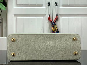 LV M48865 Louis Vuitton Capucines Mini BB Handbag M59468 Snow White and Cedrat - Default Title - View 9