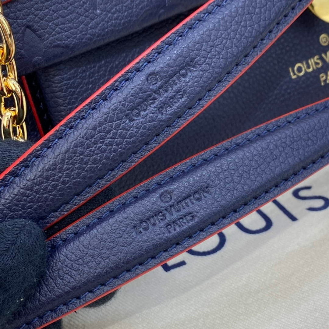LV M52271 Louis Vuitton Vavin PM Shoulder Bag Navy Blue and Red - Default Title - View 13