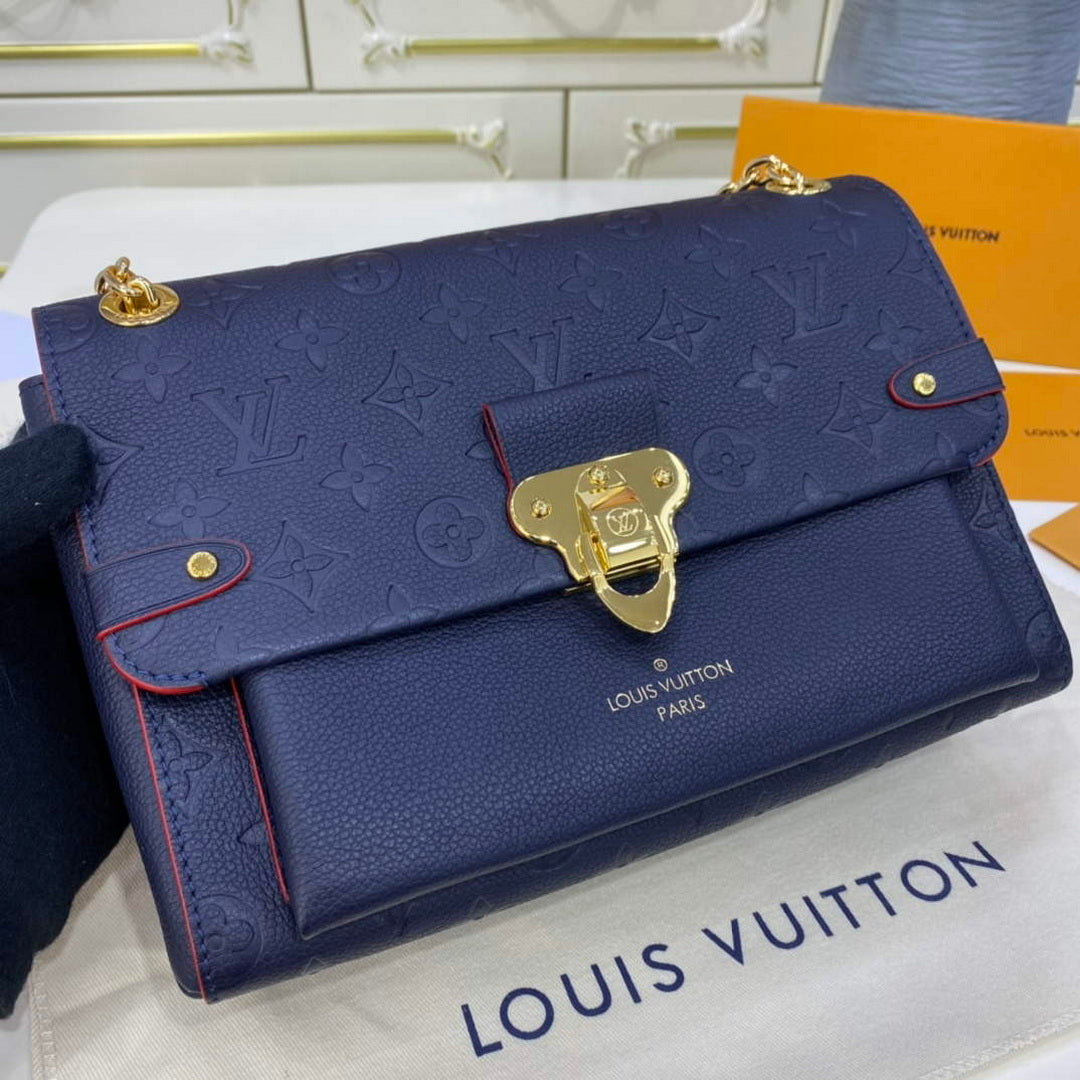 LV M52271 Louis Vuitton Vavin PM Shoulder Bag Navy Blue and Red - Default Title - View 4