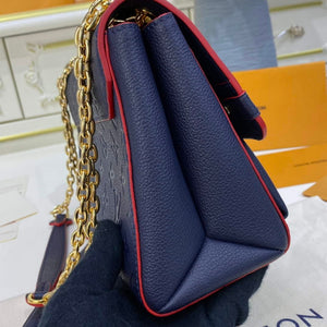 LV M52271 Louis Vuitton Vavin PM Shoulder Bag Navy Blue and Red - Default Title - View 6