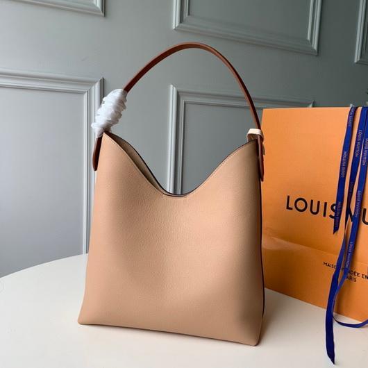 LV M44330  Louis Vuitton Lockme Hobo Soft calfskin M52776 Bag Apricot - luxibagsmall