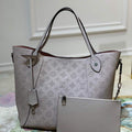 LV M53140 Louis Vuitton Hina MM Mahina Bag M57535 Galet Gray