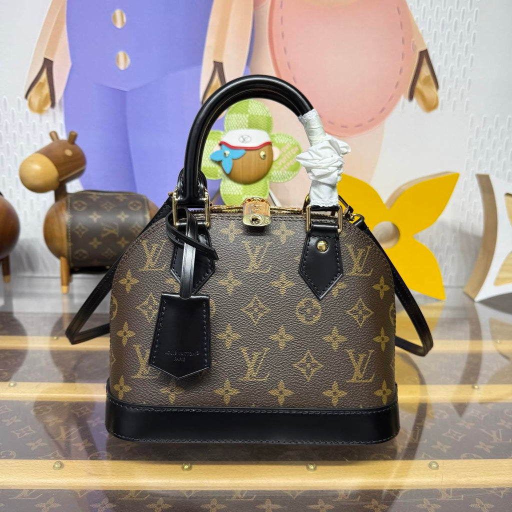 LV M53152 Louis Vuitton Alma BB Monogram N41221 Bag with Black