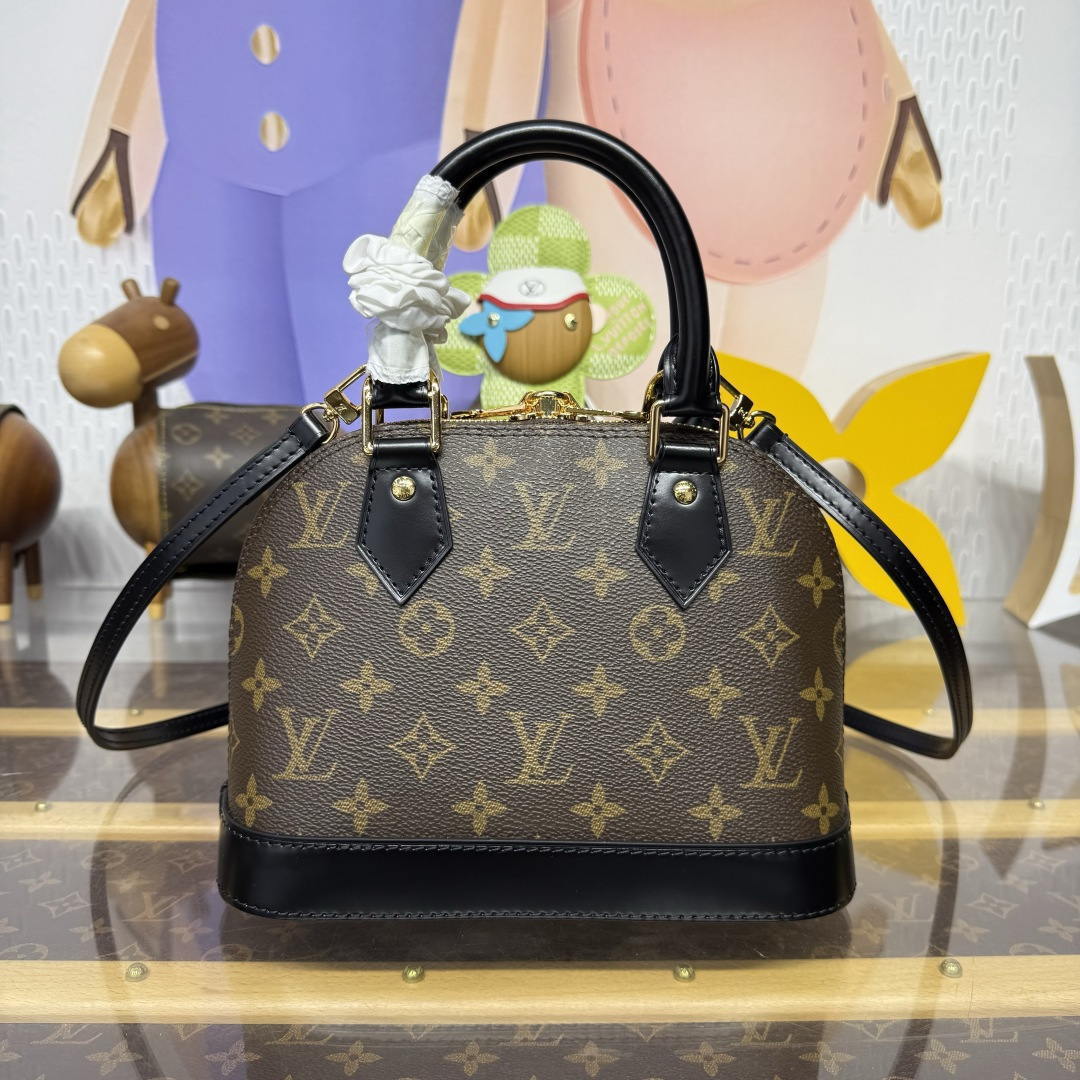 LV M53152 Louis Vuitton Alma BB Monogram N41221 Bag with Black - Default Title - View 3