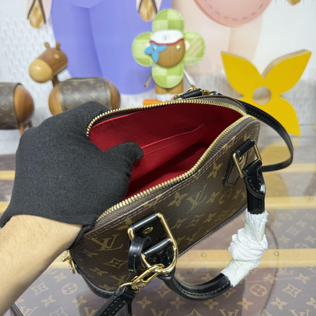 LV M53152 Louis Vuitton Alma BB Monogram N41221 Bag with Black - Default Title - View 9
