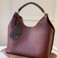 LV M53188 Louis Vuitton Carmel Mahina Bag M52950 Wine Red - luxibagsmall
