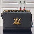 LV M53754 Louis Vuitton Twist MM Epi Grained Cowhide Leather Black - Default Title - View 1