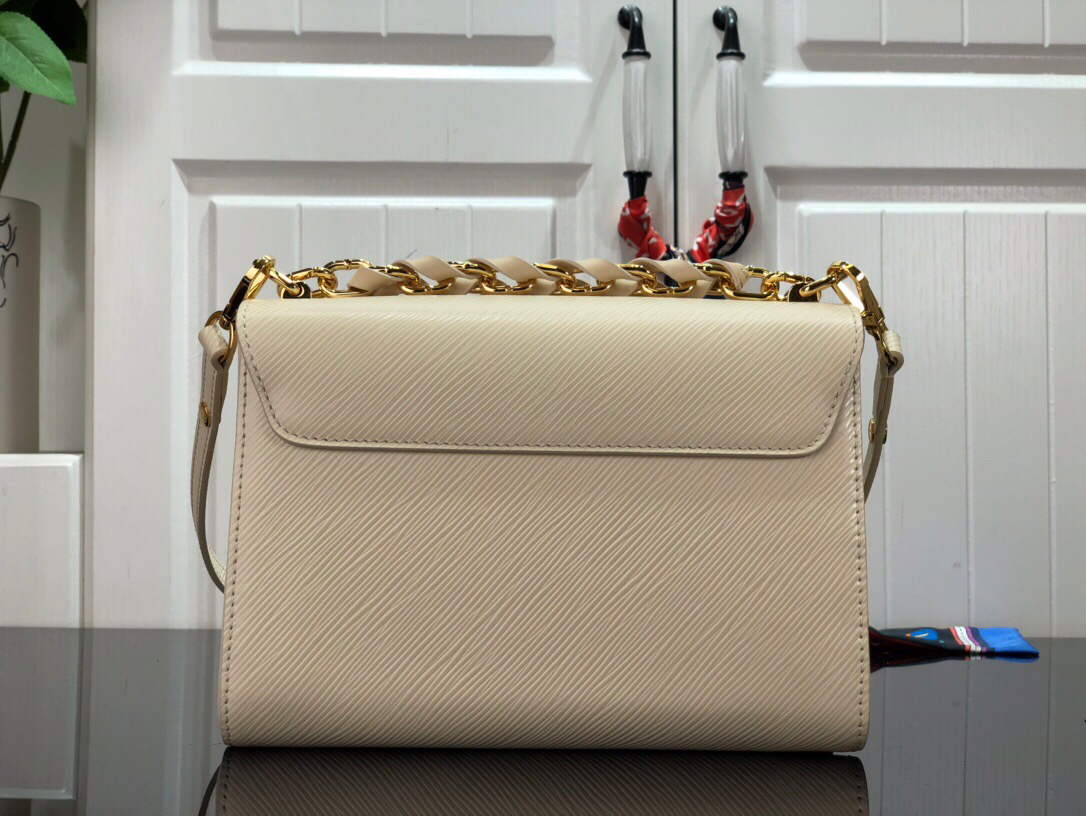 LV M53754 Louis Vuitton Twist MM Epi Grained Cowhide Leather Quartz White - Default Title - View 3