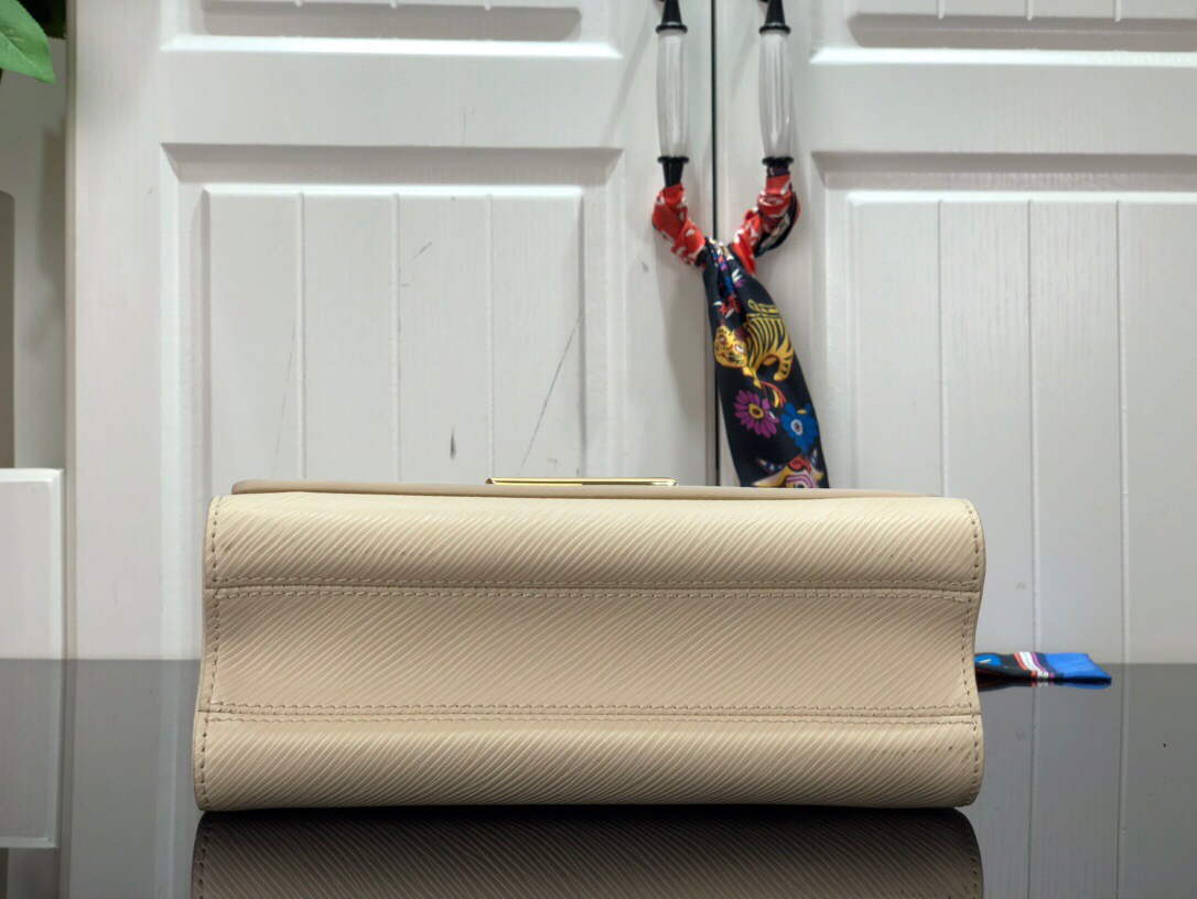 LV M53754 Louis Vuitton Twist MM Epi Grained Cowhide Leather Quartz White - Default Title - View 4
