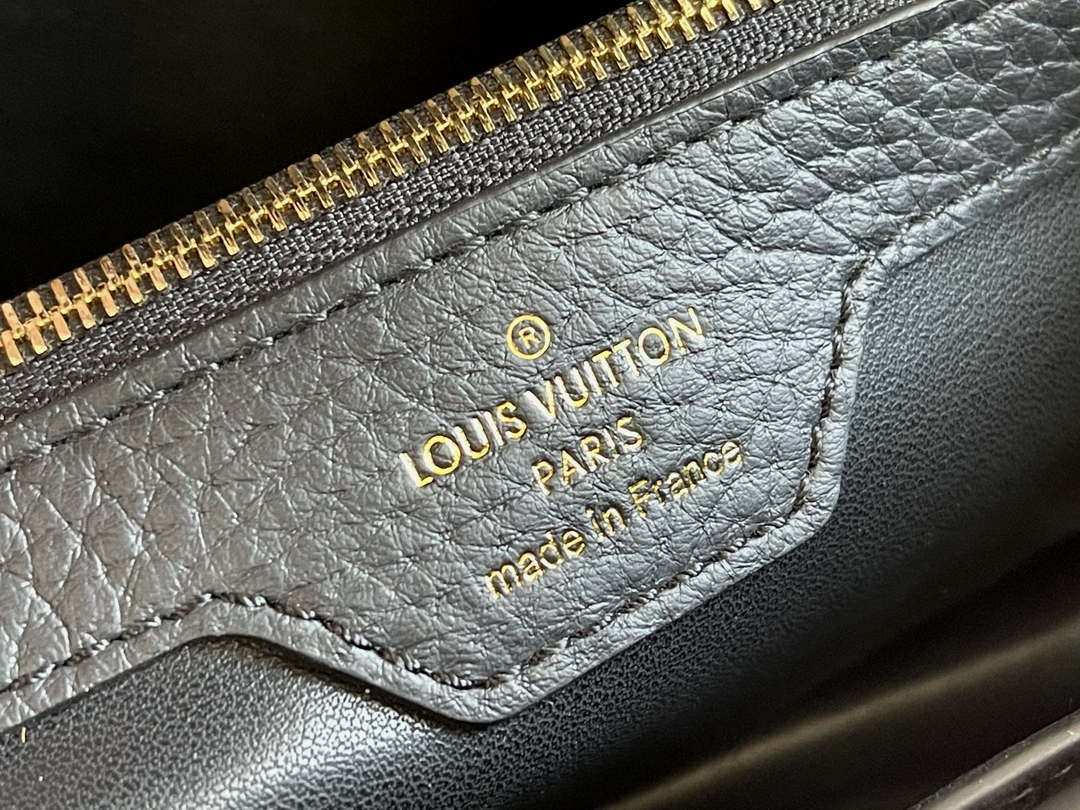 LV M55011 Louis Vuitton Capucines BB Handbag Straw Leather Beige Black - Default Title - View 6