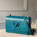 LV M55320 Louis Vuitton Twist MM shoulder Epi M50282 bag Blue - luxibagsmall