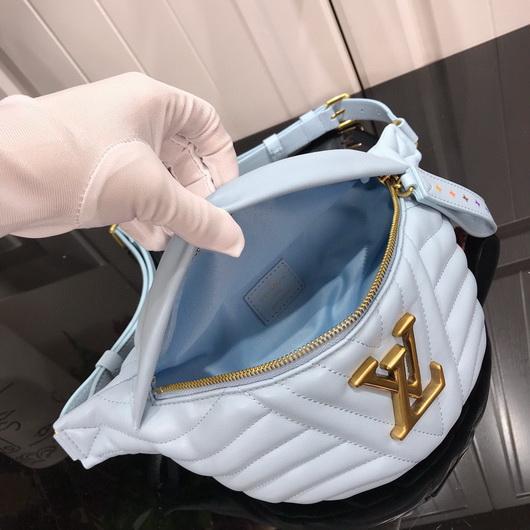 LV M55331 Louis Vuitton New Wave Leather Bumbag M53861 Light Blue - luxibagsmall