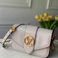 LV M55950 Louis Vuitton Pont 9 High End Leathers Bag Cream - Voguebags